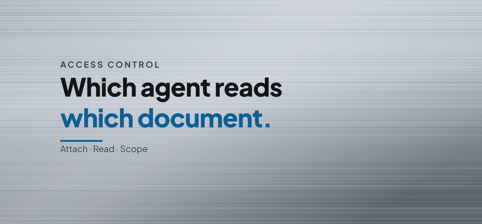 Controlling Which Agents See Which Documents